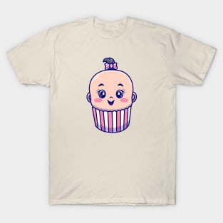 Cute Baby Cake Girl Cartoon T-Shirt